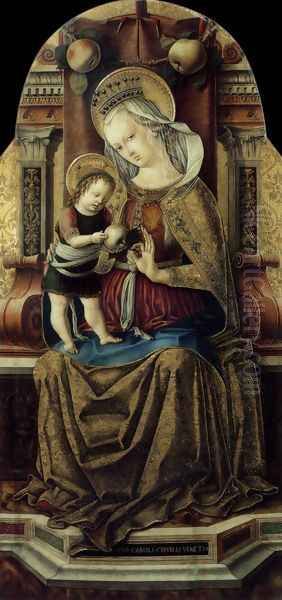 Virgin and Child Enthroned c. 1476 Oil Painting by Carlo Crivelli