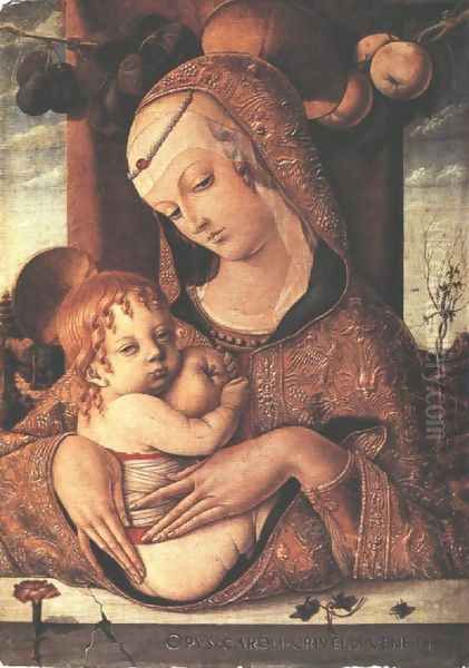 Virgin and Child 1490s Oil Painting by Carlo Crivelli