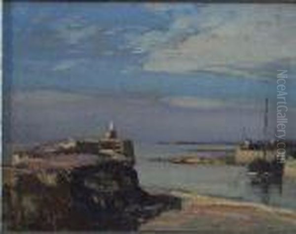 Harbour Mouth Oil Painting by Walter Graham Grieve