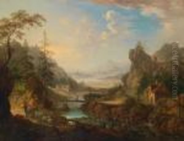 Eine Weitefluslandschaft Oil Painting by Jan Griffier I