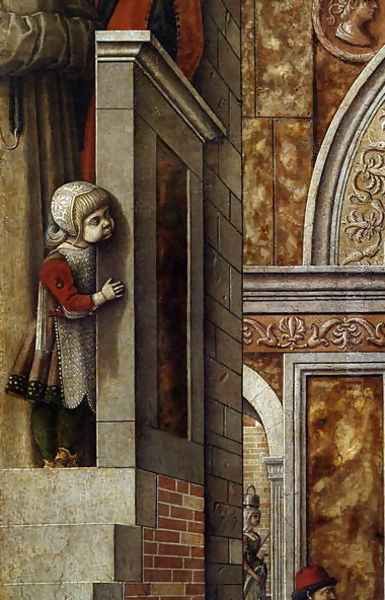 The Annunciation with St. Emidius, 1486 (detail 1) Oil Painting by Carlo Crivelli