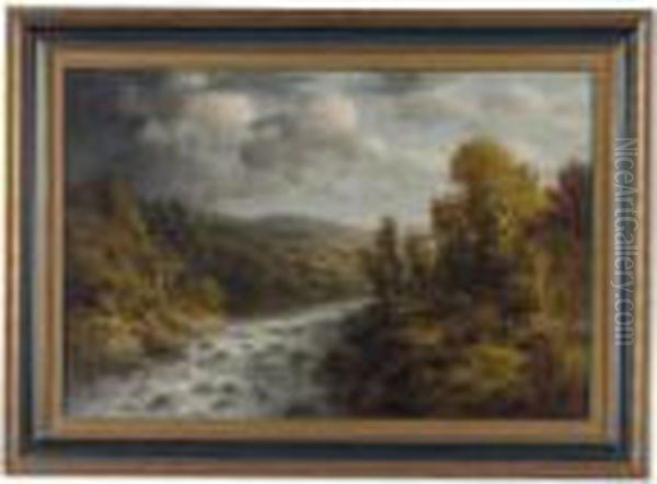 Cloud And Sunshine Delaware River Oil Painting by Thomas Bartholomew Griffin