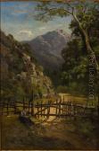 Mountain Path Oil Painting by Thomas Bartholomew Griffin