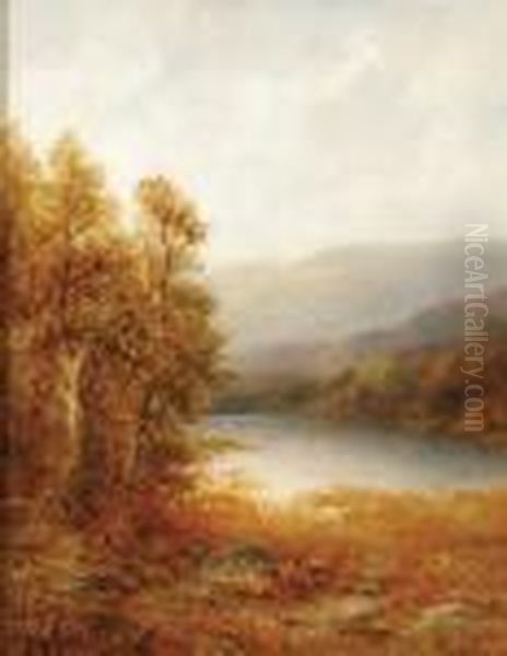 Autumn On The Delaware River Oil Painting by Thomas Bartholomew Griffin