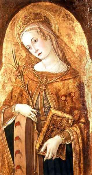 St. Catherine of Alexandria Oil Painting by Carlo Crivelli