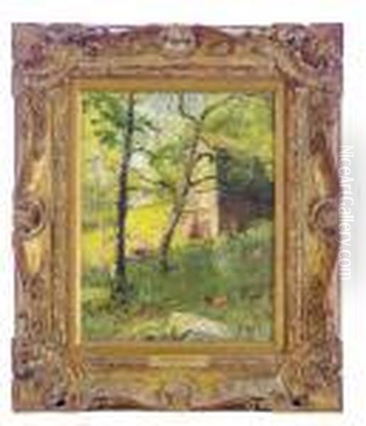 Verdant Landscape With A Barn Oil Painting by Walter Parson Shaw Griffin