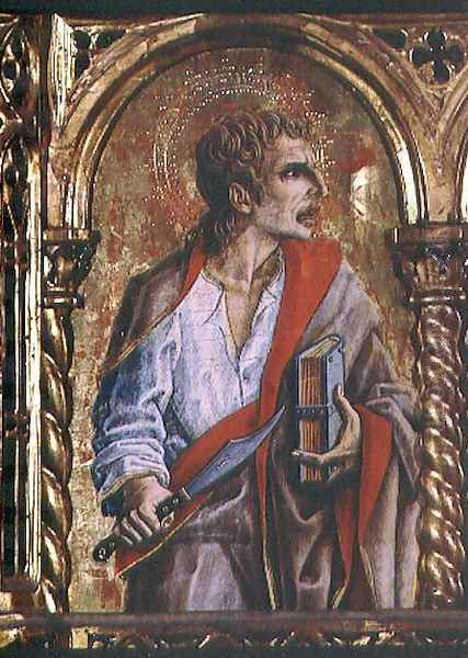 St. Bartholomew, detail from the Sant'Emidio polyptych, 1473 Oil Painting by Carlo Crivelli