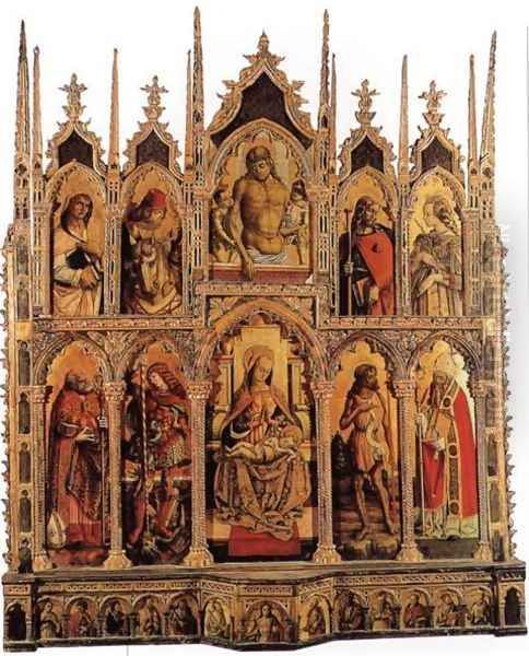 Polyptych of Monte San Martino Oil Painting by Carlo Crivelli