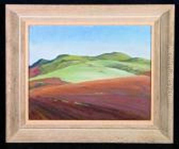 Tilled Soil With Rolling Hills Beyond Oil Painting by William Alexander Griffith