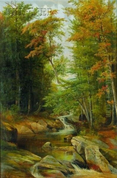 Forest And Stream Landscape Oil Painting by Samuel W. Griggs