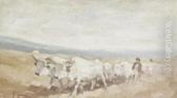 The Bullock Cart Oil Painting by Nicolae Grigorescu