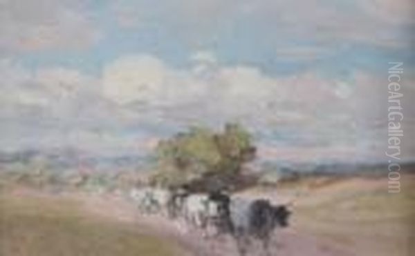 Landscape With Oxen Oil Painting by Nicolae Grigorescu