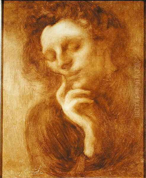 Portrait of a Woman or, Tenderness Oil Painting by Eugene Carriere