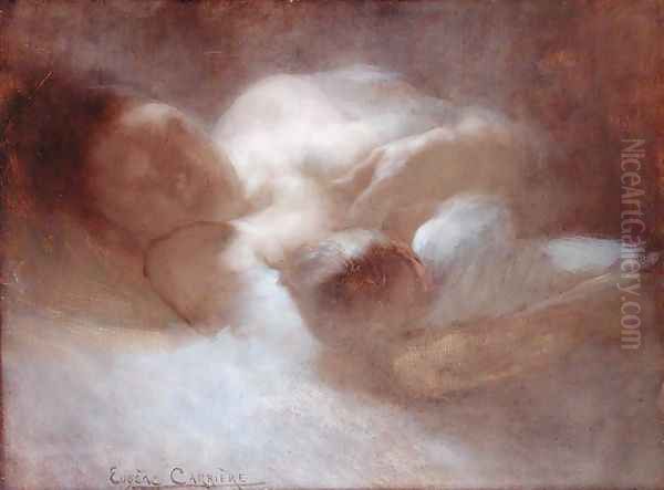 Maternity (Suffering) (2) Oil Painting by Eugene Carriere