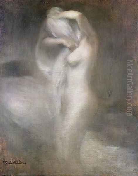 Nude in Profile, c. 1888 Oil Painting by Eugene Carriere