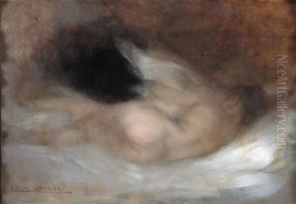 Reclining Nude Oil Painting by Eugene Carriere