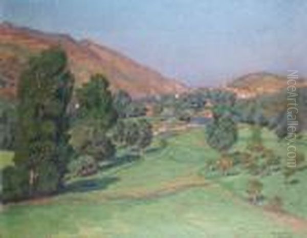 Paysage Pres De Prades Oil Painting by Roger Grillon