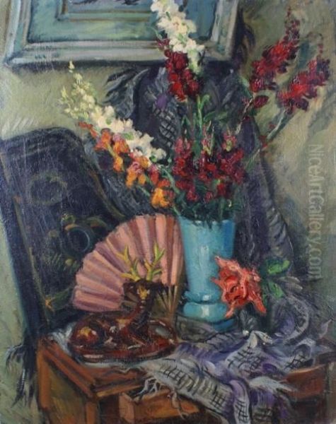 Vase De Glaieuls Oil Painting by Roger Grillon