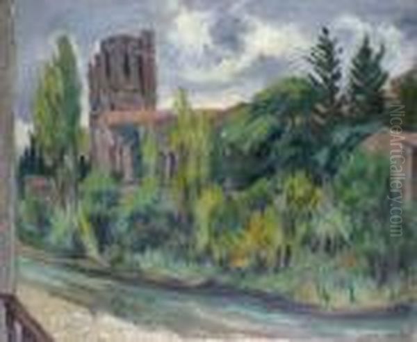 Vue De Lagrasse Oil Painting by Roger Grillon