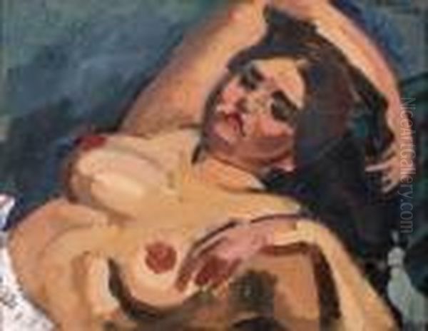 Femme Nue En Buste Oil Painting by Roger Grillon