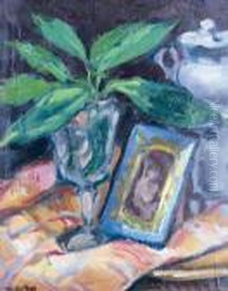 Nature Morte Au Vase De Fleurs Oil Painting by Roger Grillon