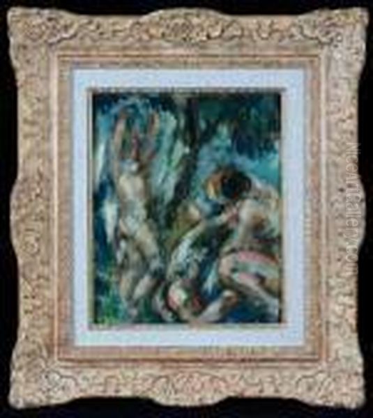 Les Baigneuses Oil Painting by Roger Grillon