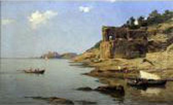 Napoli Da Posillipo Oil Painting by Guido Grimani