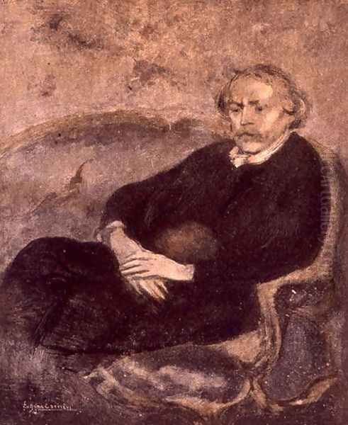 Edmond de Goncourt (1822-96) from 'Le Contemporaine', 10th May 1901 Oil Painting by Eugene Carriere