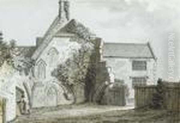 The North Side Of Mickleham Priory Oil Painting by Samuel Hieronymus Grimm