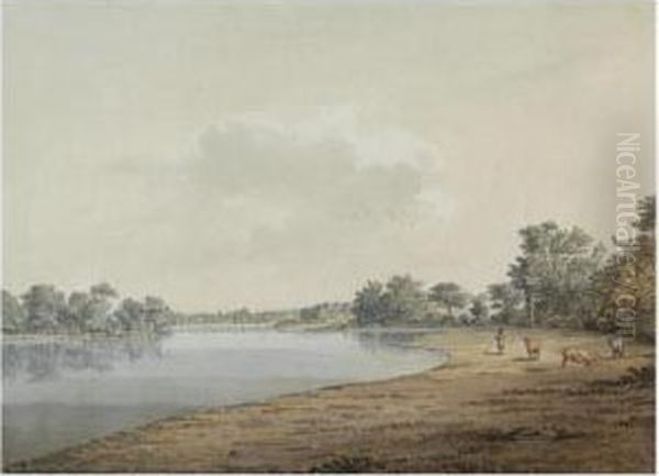 Knep Pond, Sussex Oil Painting by Samuel Hieronymus Grimm