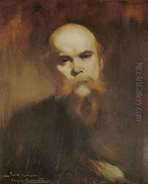 Portrait of Paul Verlaine (1844-96) 1890 Oil Painting by Eugene Carriere