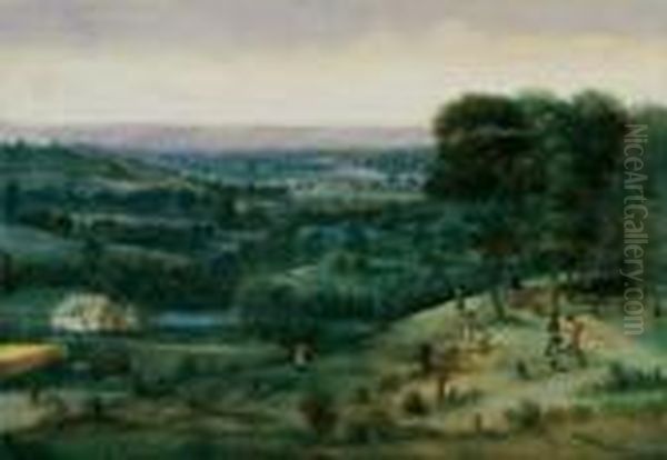 Weite Landschaft Mit Jagern Oil Painting by Abel Grimmer