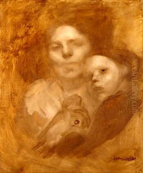 Mother and child 3 Oil Painting by Eugene Carriere