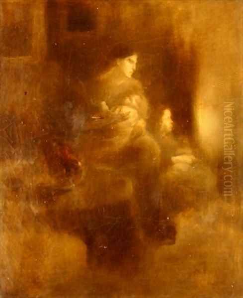 Maternity 2 Oil Painting by Eugene Carriere