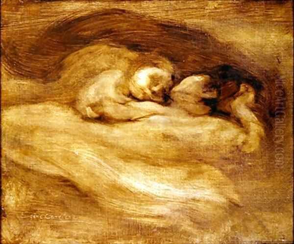 Motherhood Oil Painting by Eugene Carriere