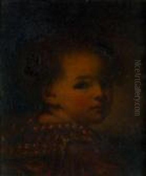 Portrait De Jeune Enfant Oil Painting by Jean-Alexis Grimou