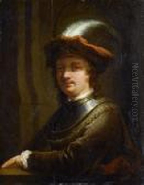 Portrait Of A Nobleman, Probably Rembrandt Oil Painting by Jean-Alexis Grimou