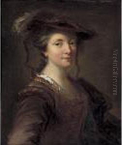 Portrait Of A Lady, Said To Be Louise Julie De Nesle, Comtesse De Mailly Oil Painting by Jean-Alexis Grimou