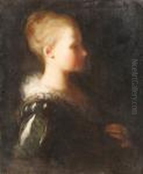 Grimou, A.
A Young Girl, In Profile Oil Painting by Jean-Alexis Grimou