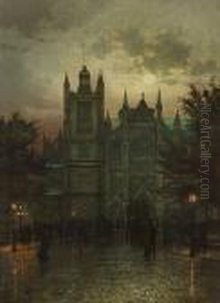 St. Margarets, Westminster Oil Painting by Louis H. Grimshaw