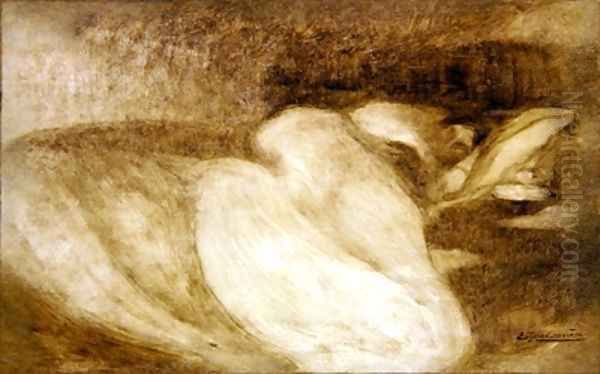 Sleeping woman Oil Painting by Eugene Carriere