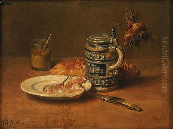 Nature Morte A Lachanne Oil Painting by Francois Adolphe Grison