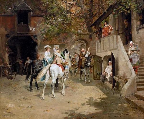 Heimkehr Von Der Jagd. Oil Painting by Francois Adolphe Grison