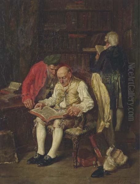 Les Recherches; And Les Connaisseurs Oil Painting by Francois Adolphe Grison