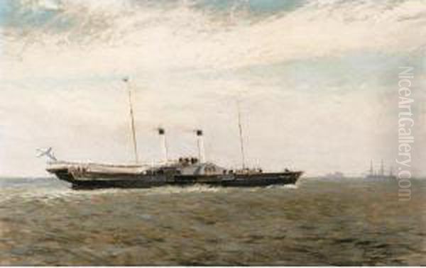 The Imperial Yacht, Strelna Oil Painting by Nikolai Nikolaievich Gritsenko