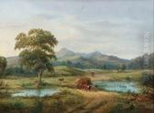 Rural Scene With Dray Oil Painting by Henry C. Gritten