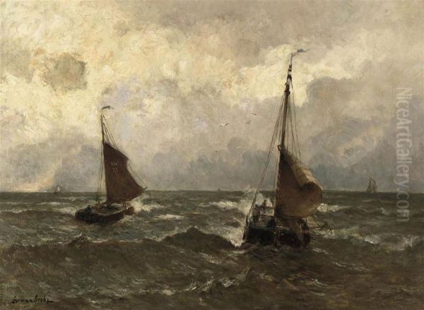 Setting Out To Sea Oil Painting by German Grobe