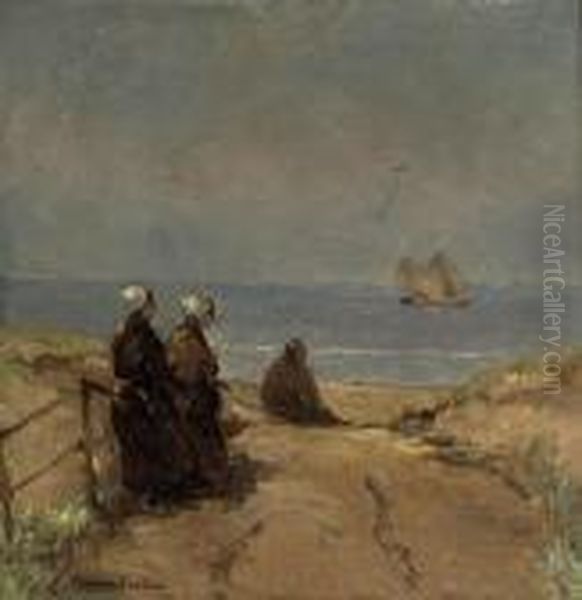 Figures In The Dunes Oil Painting by German Grobe