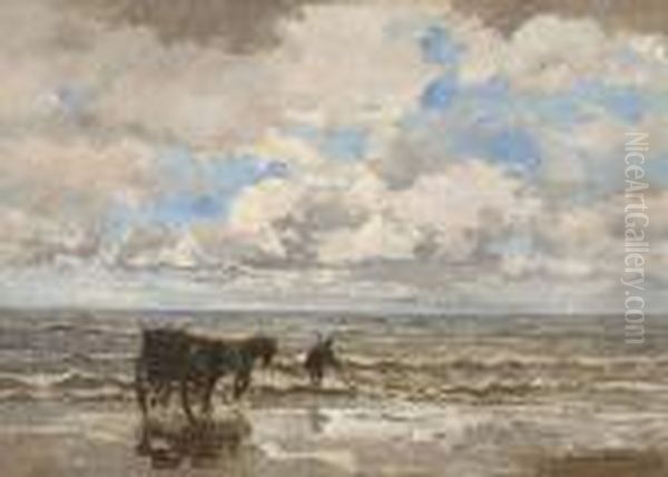 Muschelfischer Amstrand Oil Painting by German Grobe