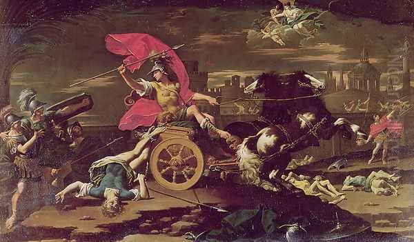 Achilles Dragging the Body of Hector around the Walls of Troy Oil Painting by Donato Creti